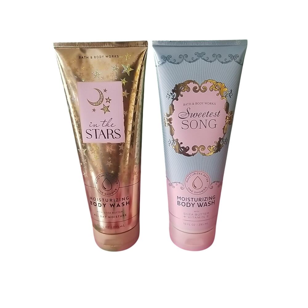NEW Bath & Body Works Sweetest Song & In The Stars Moisturizing Body Wash 10 oz